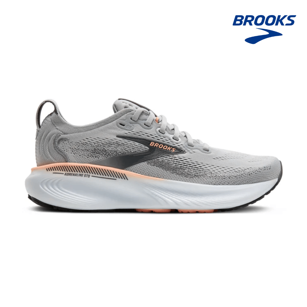 Brooks Women Adrenaline GTS 25 Wide - Grey / Blackened Pearl / Coral