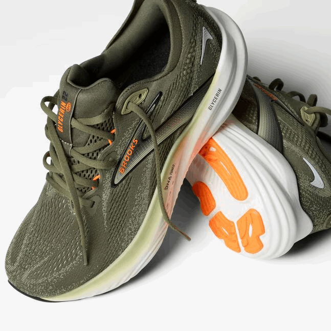 Buy Brooks Men Glycerin 22 - Dusty Olive / Tea / Orange for running in Singapore - Running Lab SG