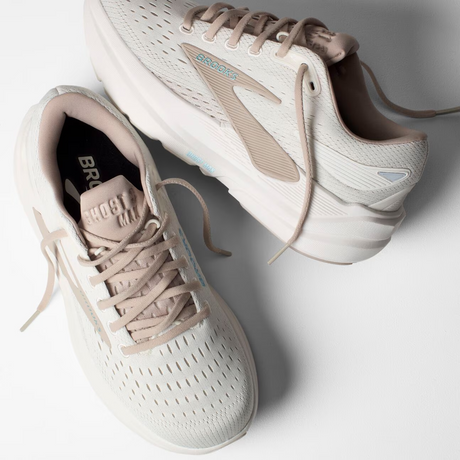 Buy Brooks Women Ghost Max 3 Wide - Coconut / Chateau Grey / Blue for running in Singapore - Running Lab SG