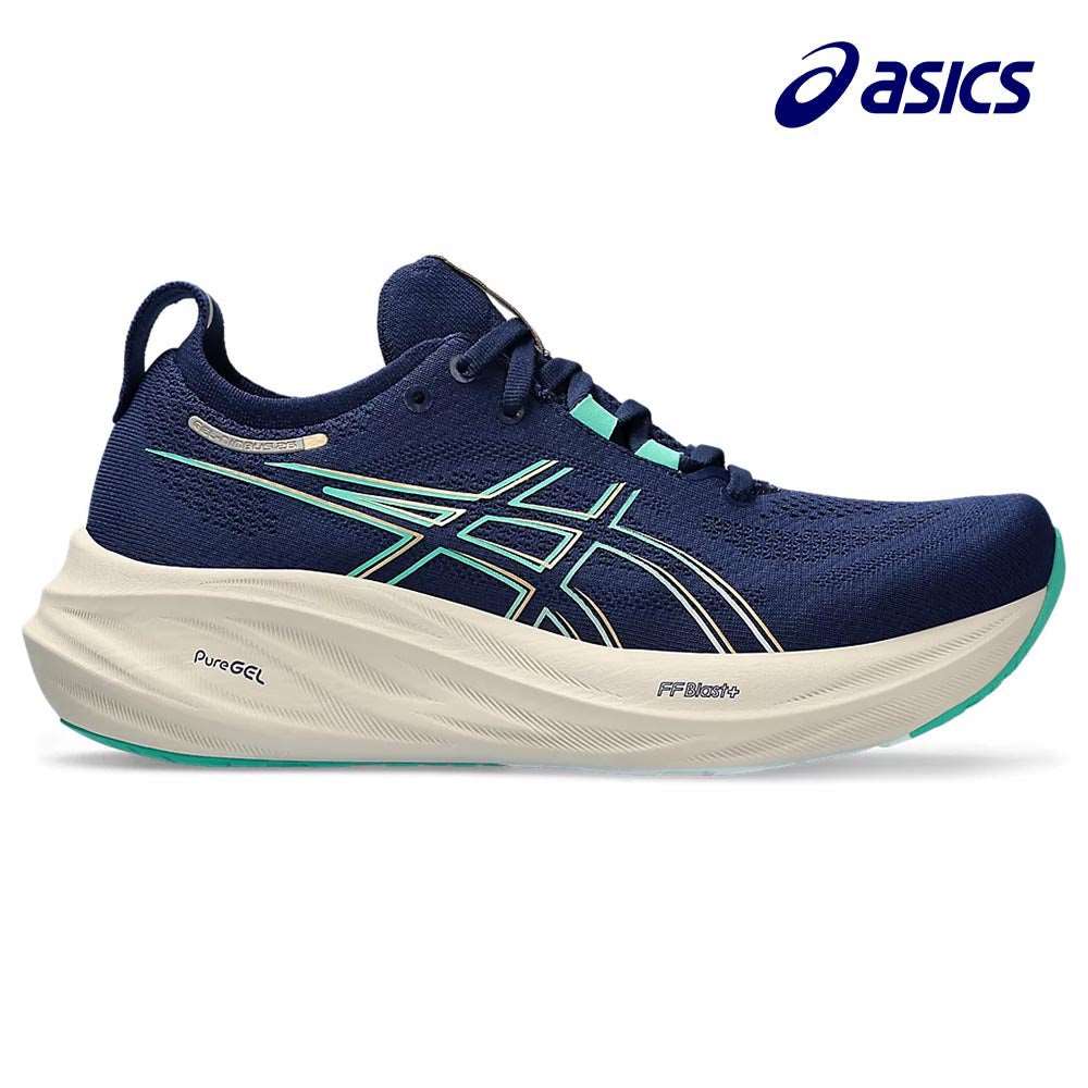 ASICS Women Gel Nimbus 26 D Blue Expanse Aurora Green