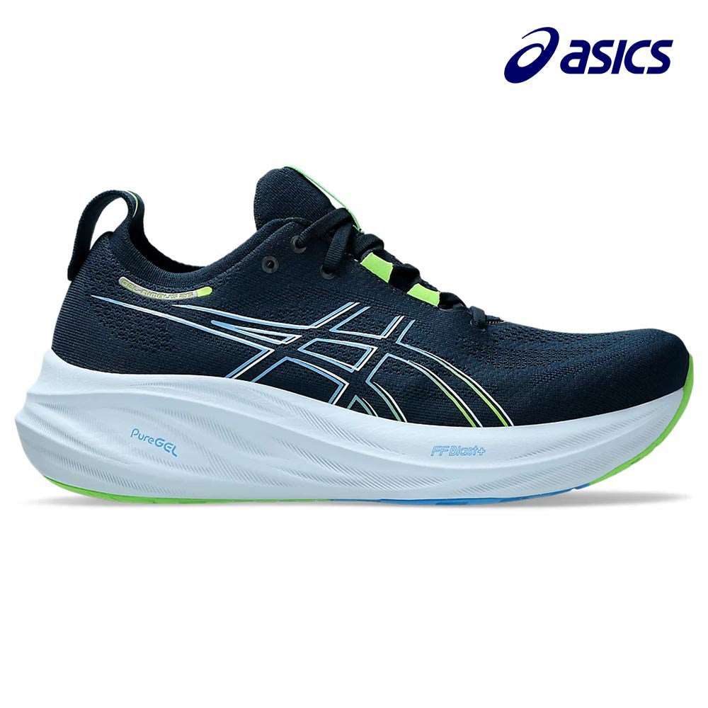 ASICS Men Gel Nimbus 26 2E French Blue Electric Lime Running Lab Singapore