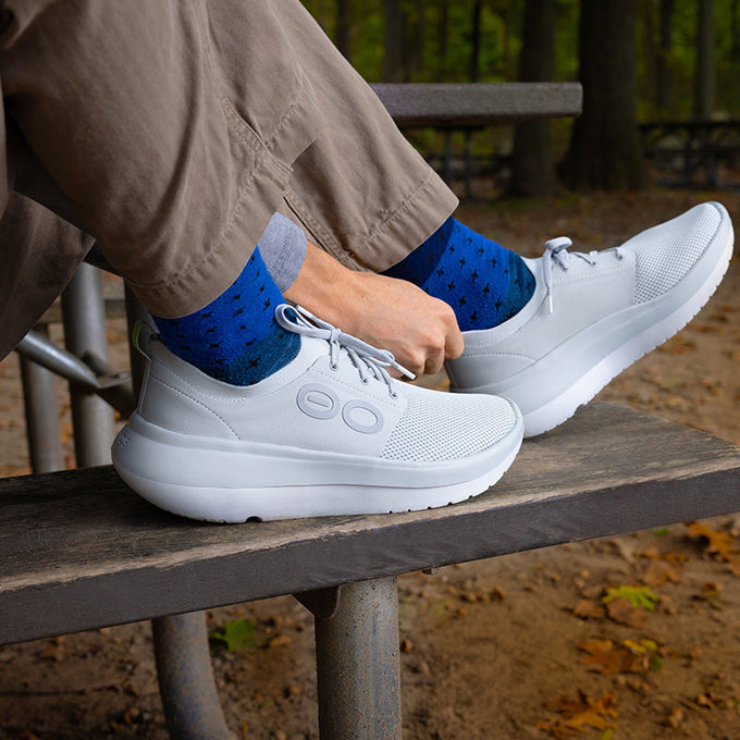 Buy OOFOS Men OOmy Stride - White / Glacier for running in Singapore - Running Lab SG