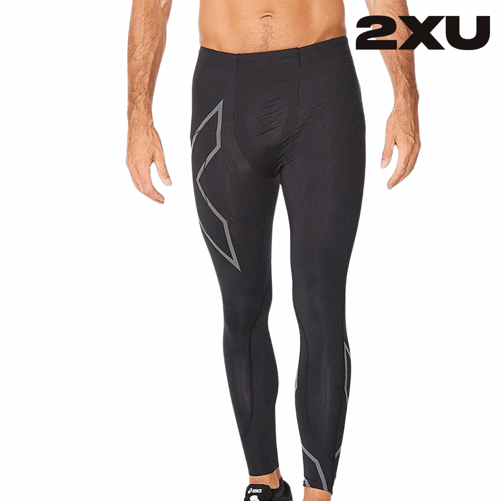 2XU Men Light Speed Compression Tights Black Black Reflective