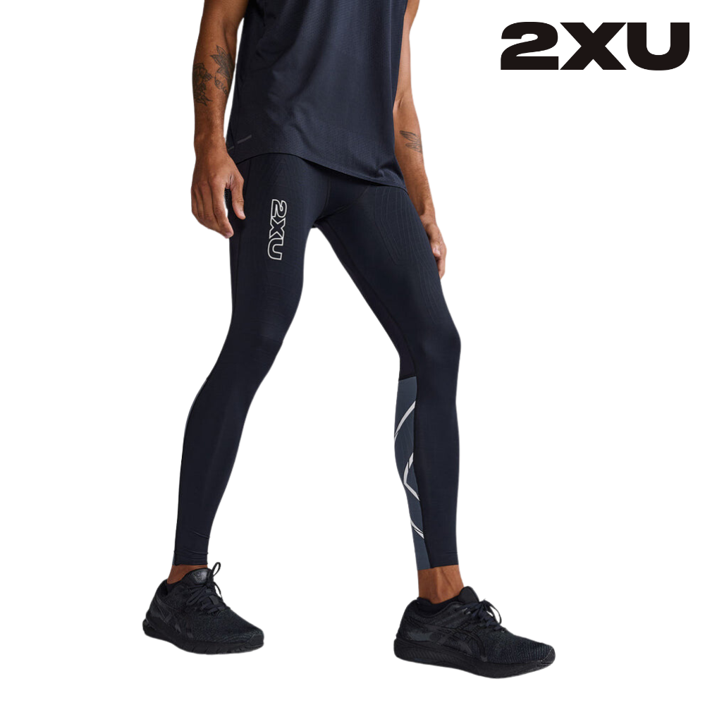2XU Men Light Speed React Compression Tights - Black / White 