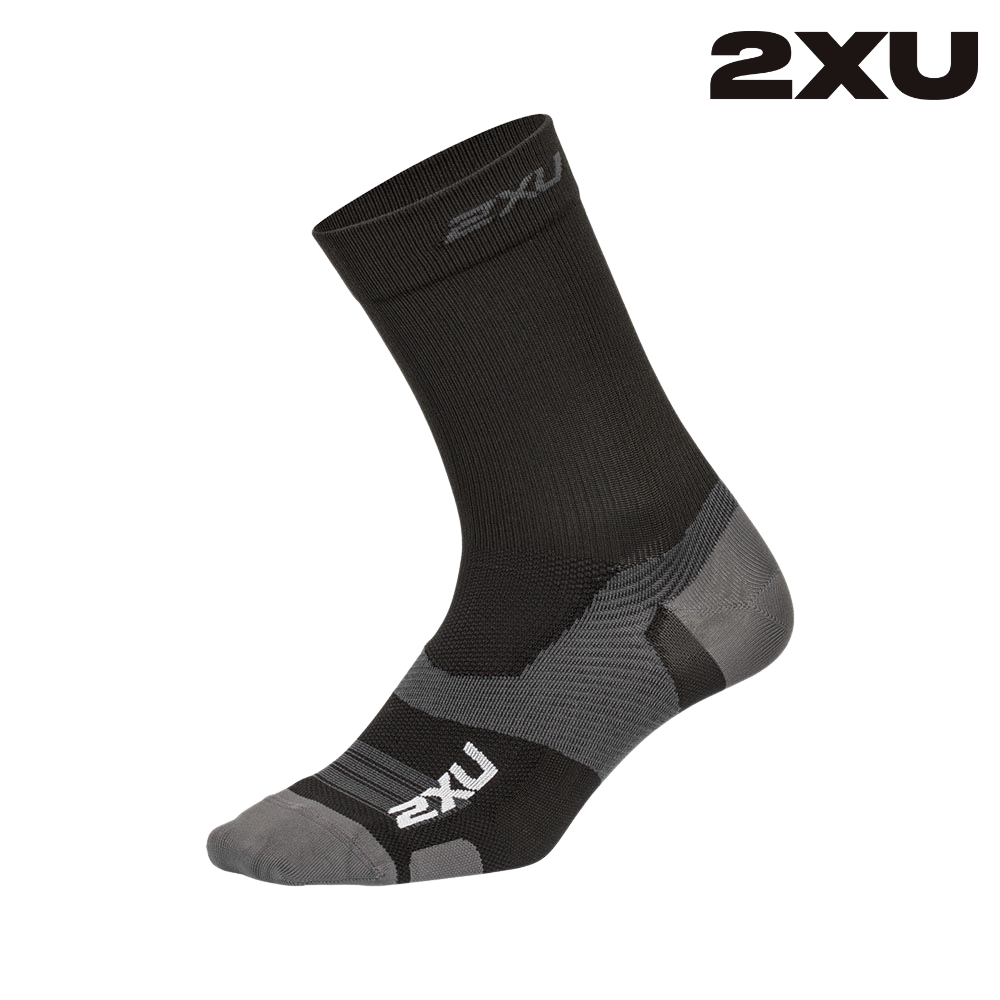 2XU Vectr Light Cushion Crew Socks - Black / Titanium – Running