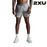 Buy 2XU Men Aero 5 Inch Shorts - Weathervane Marble / Black Reflective for running in Singapore - Running Lab SG