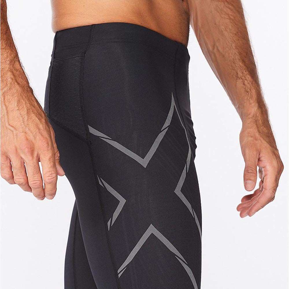 2XU Men Light Speed Compression Tights Black Black Reflective
