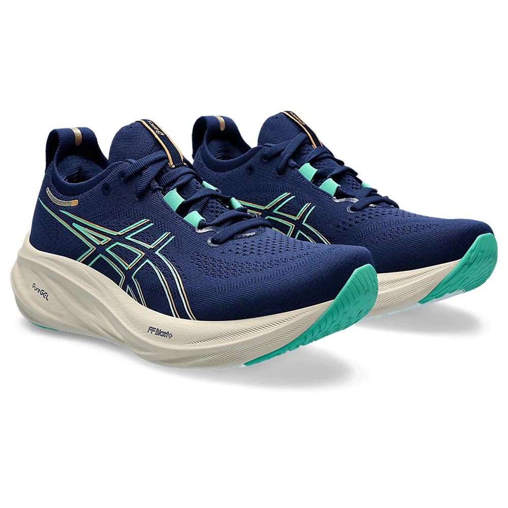 ASICS Women Gel Nimbus 26 D Blue Expanse Aurora Green Running Lab Singapore