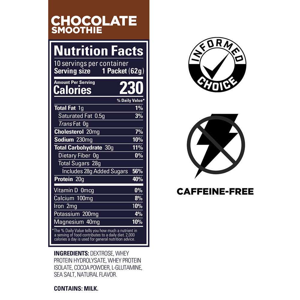 (5 Packs) GU Roctane Recovery Packet Drink Chocolate Smoothie - Expiry Date: Jun 2025