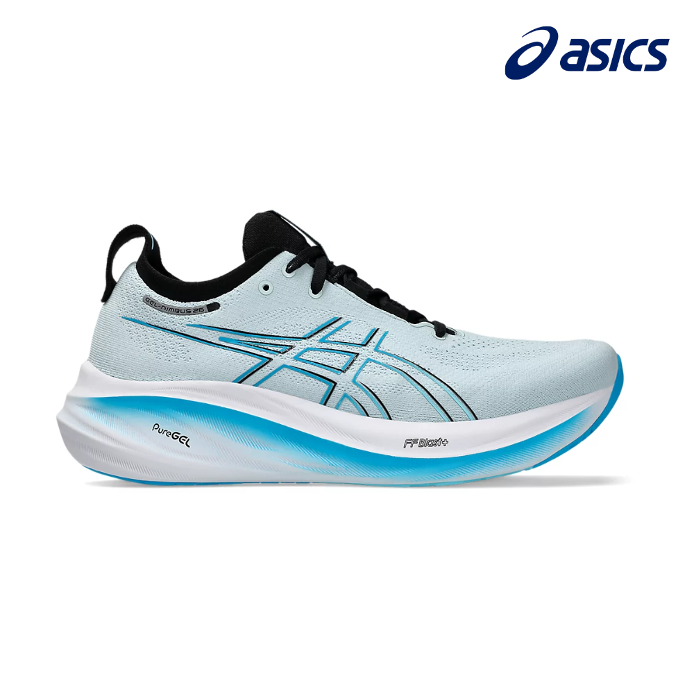 ASICS Men Gel Nimbus 26 Cool Grey Bright Cyan