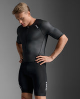 2XU Men Core Sleeved Tri Suit Black White – Running Lab Singapore