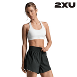 2XU Women Aero Mesh Medium Impact Bra - White / Silver Reflective