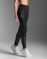 2XU Women Aero Mesh Hi-Rise Compression Tights - Black / Silver Reflective