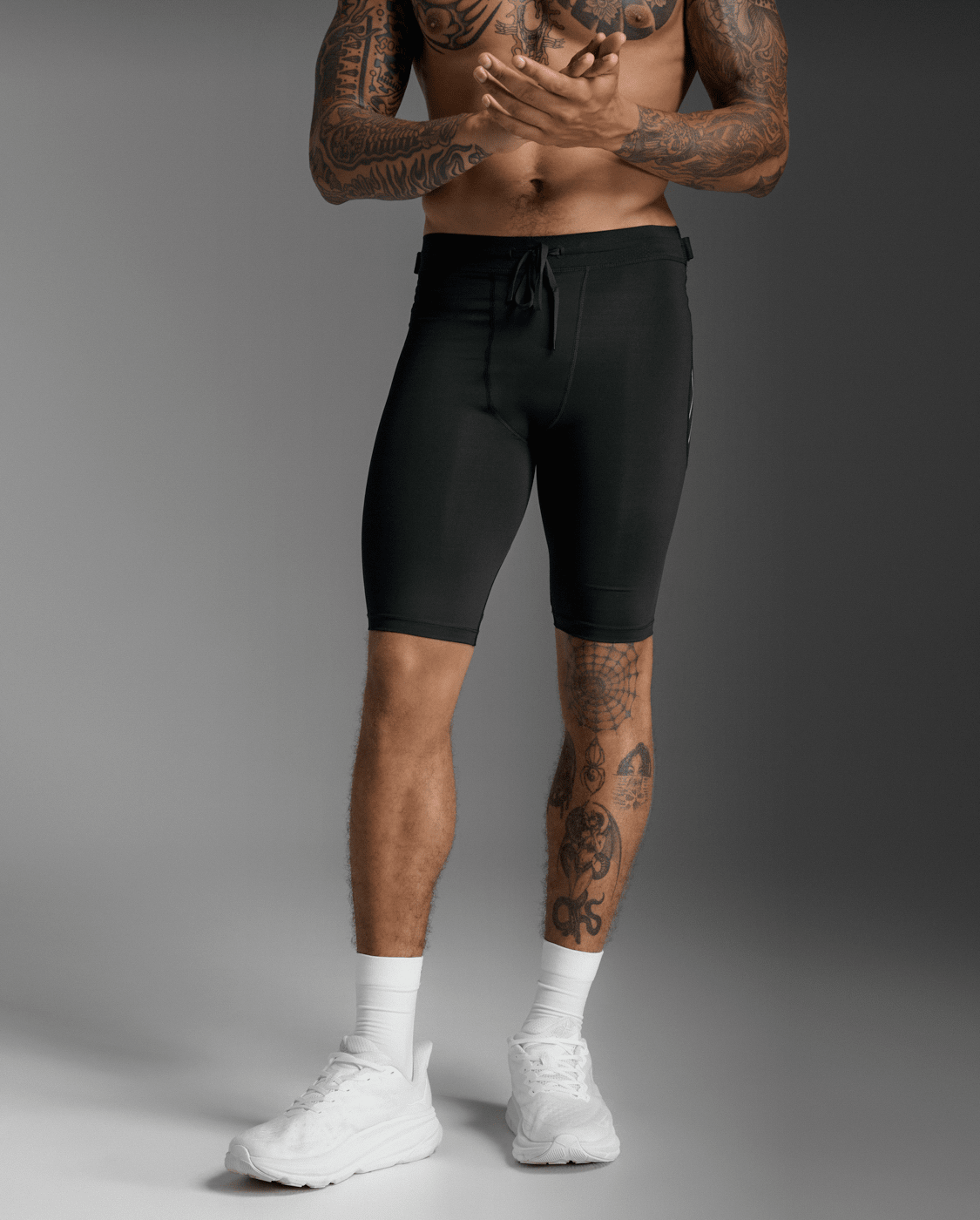 2XU Men Aero Mesh Compression Shorts - Black / Silver Reflective