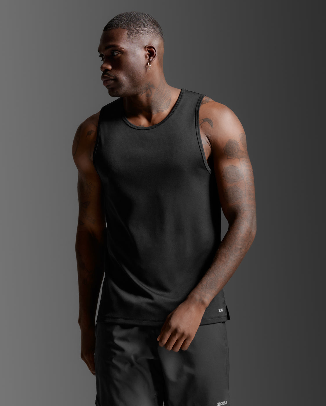 2XU Men Aero Mesh Tank - Black / Silver Reflective