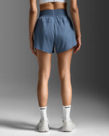 2XU Women Aero Hi-Rise 4 Inch Shorts - Indigo / Indigo Reflective
