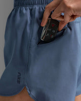 2XU Women Aero Hi-Rise 4 Inch Shorts - Indigo / Indigo Reflective