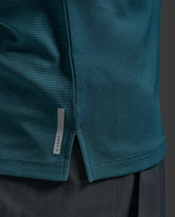 2XU Men Aero Mesh Tank - Dark Moss / Silver Reflective