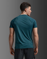 2XU Men Aero Mesh Tee - Dark Moss / Silver Reflective