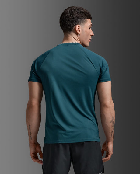 2XU Men Aero Mesh Tee - Dark Moss / Silver Reflective