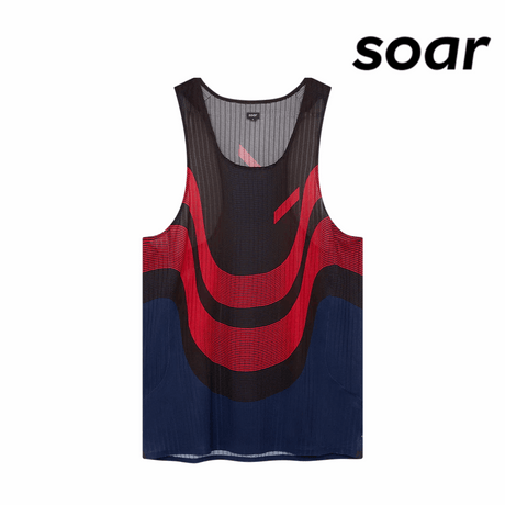 SOAR Running Men Race Vest 2.0 - Black Red / Navy