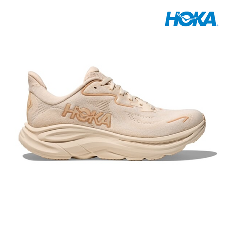 Buy HOKA Women Clifton 10 Wide - Vanilla / Birch for running in Singapore - Running Lab SG