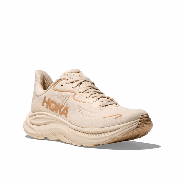 Buy HOKA Women Clifton 10 Wide - Vanilla / Birch for running in Singapore - Running Lab SG