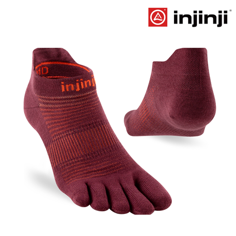 Buy Injinji Run Lightweight No-Show Coolmax - Mahogany for running in Singapore - Running Lab SG