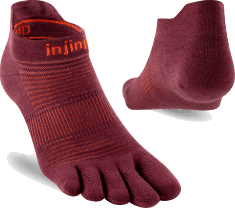 Buy Injinji Run Lightweight No-Show Coolmax - Mahogany for running in Singapore - Running Lab SG