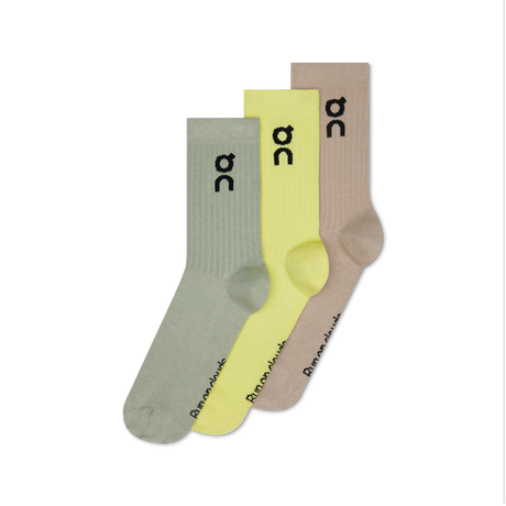 On Unisex Logo Sock High 3-Pack - Lemonade / Tin