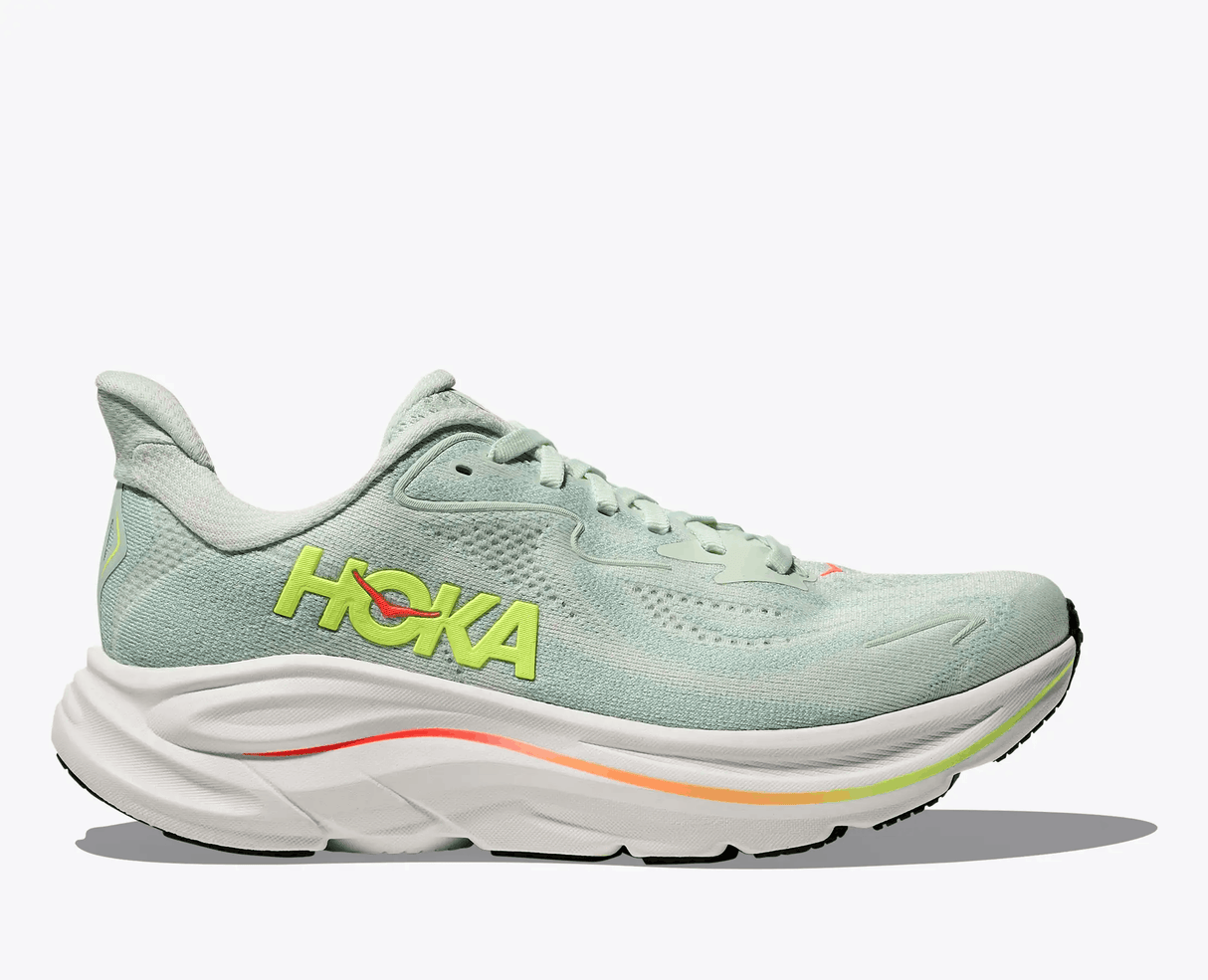 Buy HOKA Women Clifton 10 - Sea Glass / Neon Flame for running in Singapore - Running Lab SG
