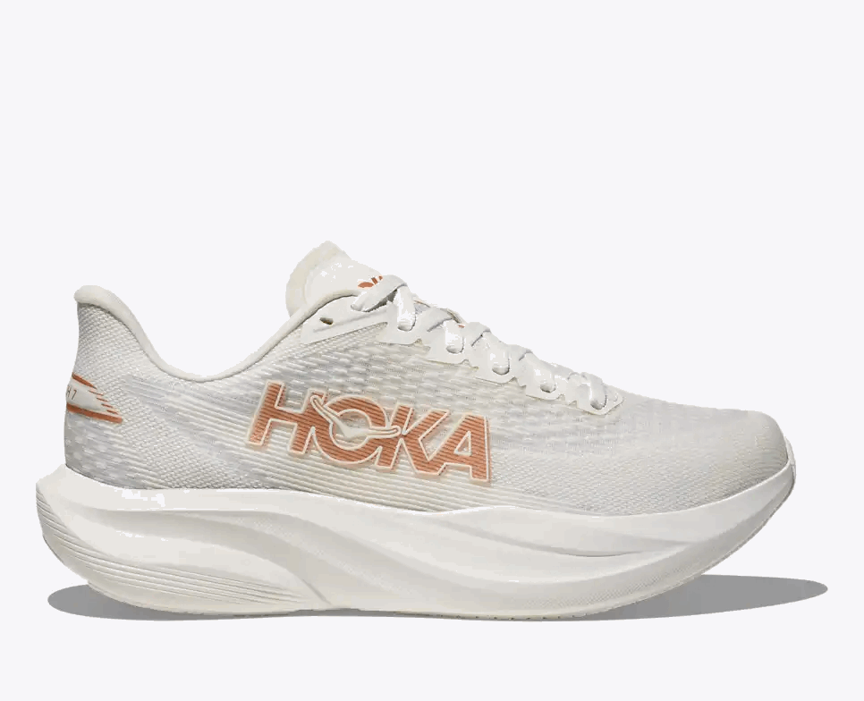 Buy HOKA Women Mach 7 Wide - Frost / Rose Gold for running in Singapore - Running Lab SG
