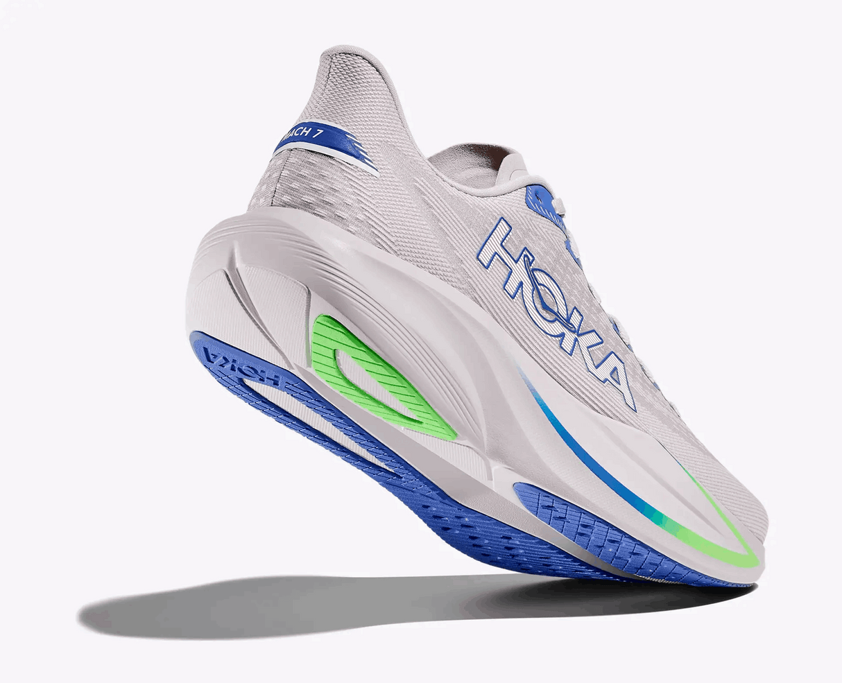 Buy HOKA Men Mach 7 Wide - Ash Grey / Cobalt Blue for running in Singapore - Running Lab SG