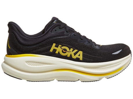 Buy HOKA Men Bondi 9 Wide - Carbon Black / Yellow Gold for running in Singapore - Running Lab SG