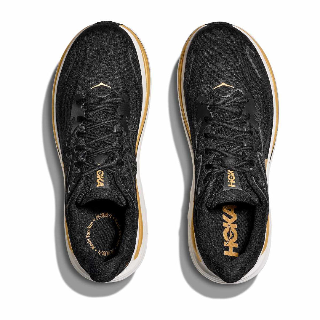 Buy HOKA Men Bondi 9 Wide - Carbon Black / Yellow Gold for running in Singapore - Running Lab SG