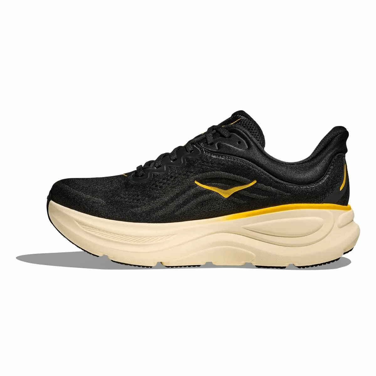 Buy HOKA Men Bondi 9 Wide - Carbon Black / Yellow Gold for running in Singapore - Running Lab SG