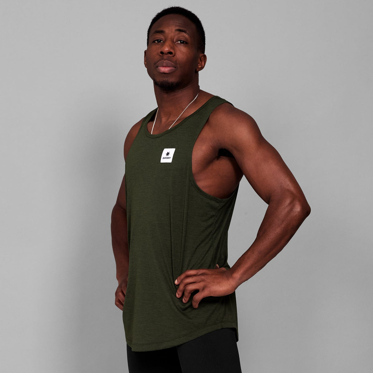 Buy SAYSKY Men Clean Combat Pro Singlet - Green for running in Singapore - Running Lab SG