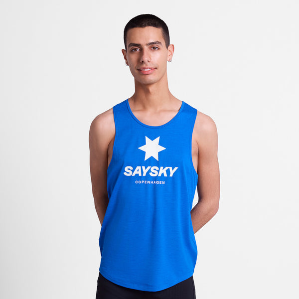 Buy SAYSKY Men Logo Combat Pro Singlet - Blue for running in Singapore - Running Lab SG