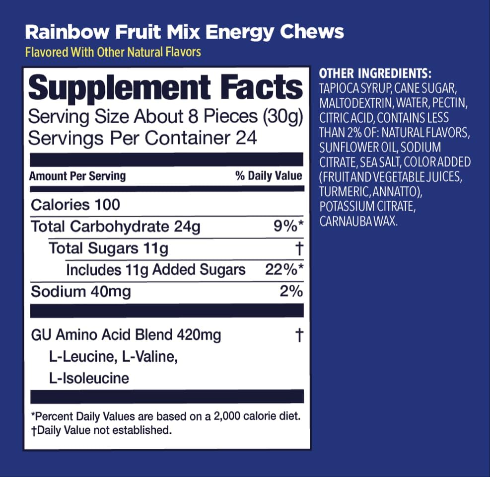 Buy (1 Pack) GU Energy Chews - Rainbow Fruit Mix - Expiry Date: Oct 2026 for running in Singapore - Running Lab SG