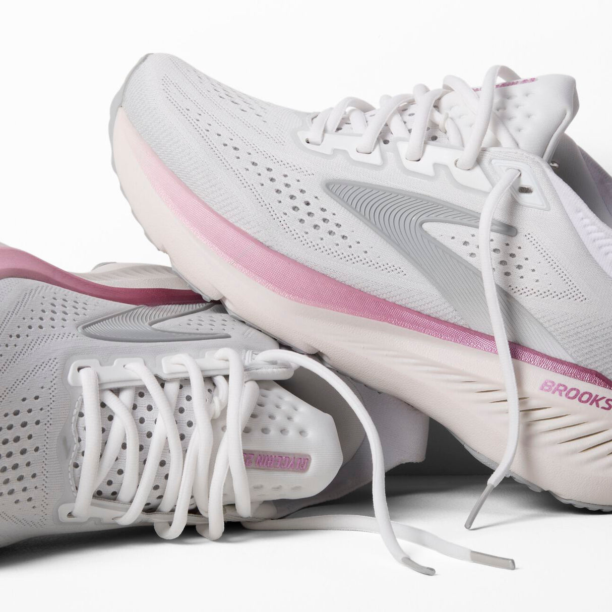 Buy Brooks Women Glycerin 23 Wide - White / Harbor Mist / Metallic for running in Singapore - Running Lab SG