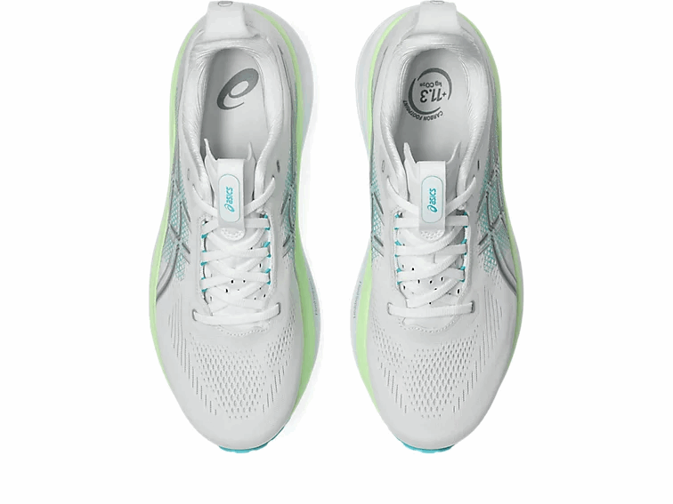 Buy ASICS Men Gel-Kayano 33 Wide - White / Energy Aqua for running in Singapore - Running Lab SG