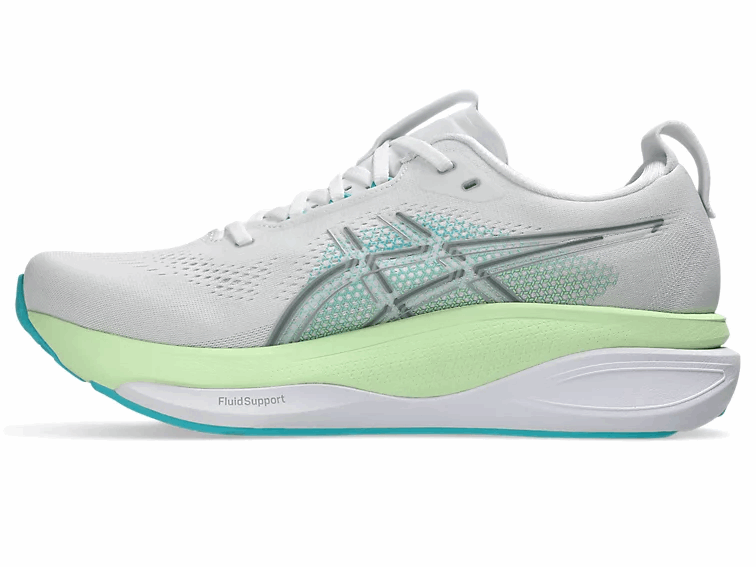 Buy ASICS Men Gel-Kayano 33 Wide - White / Energy Aqua for running in Singapore - Running Lab SG
