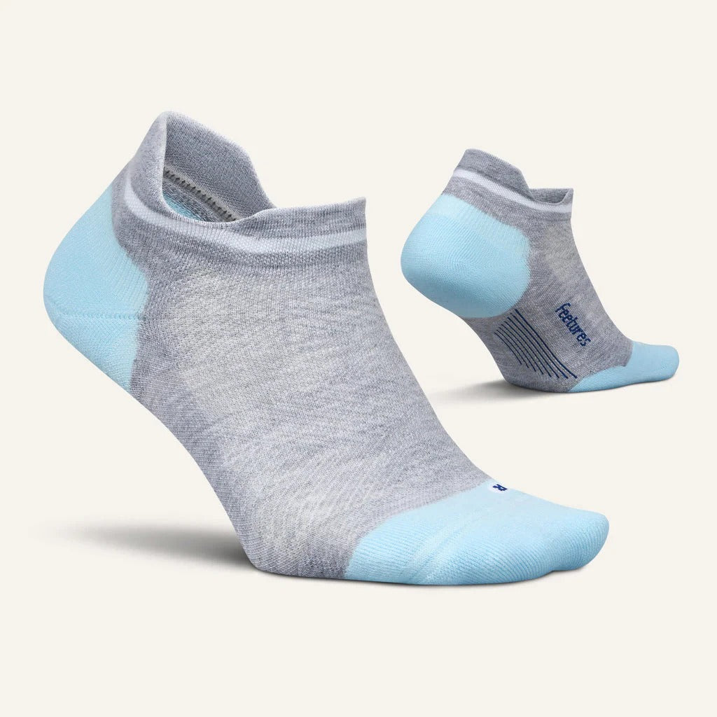 Buy Feetures Active Elite Max Cushion No Show Tab - Gray Sky for running in Singapore - Running Lab SG