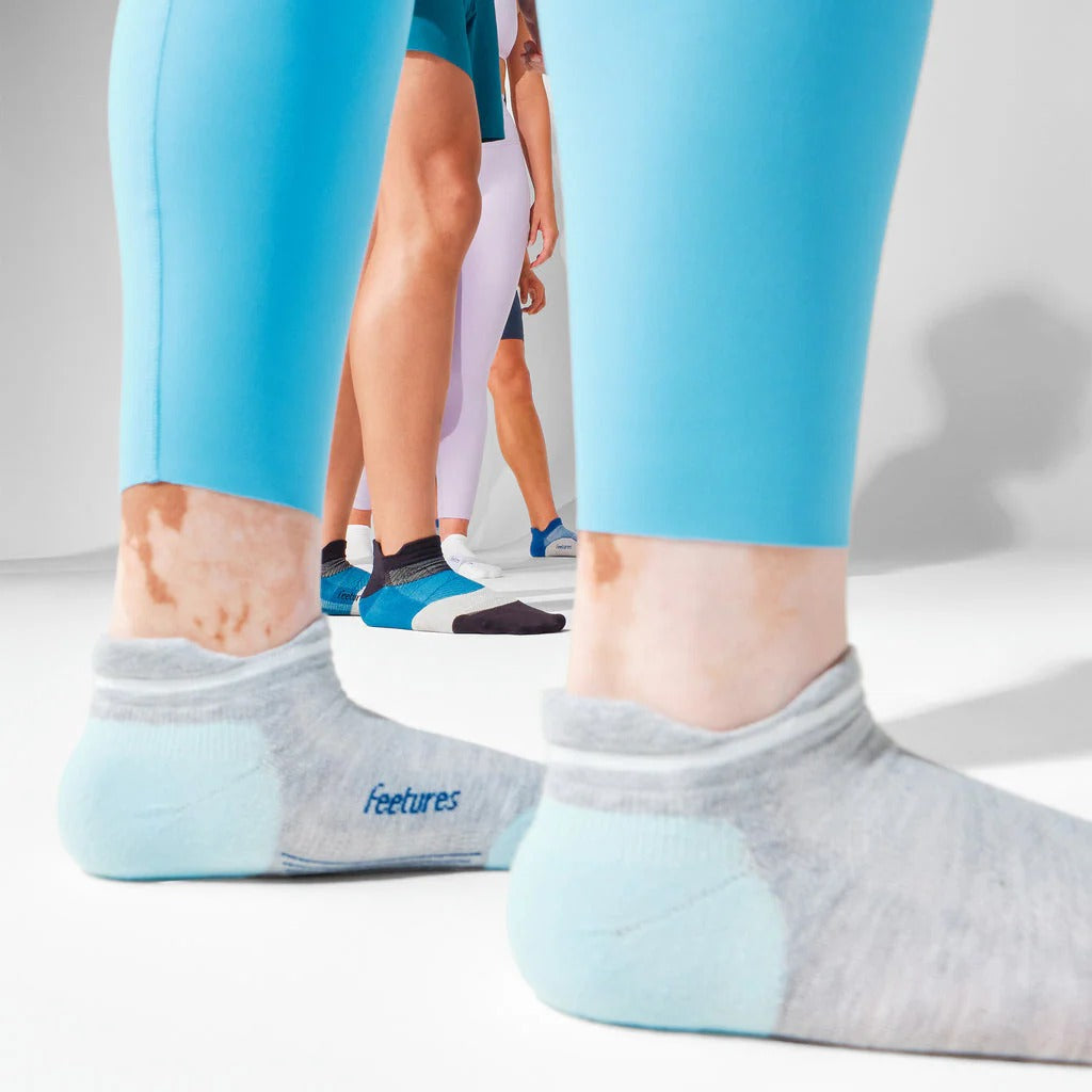 Buy Feetures Active Elite Max Cushion No Show Tab - Gray Sky for running in Singapore - Running Lab SG