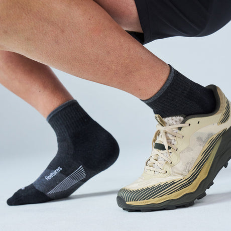 Feetures Trail Max Cushion Quarter - Charcoal