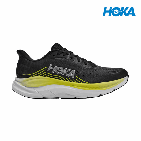 Buy HOKA Men Clifton 11 Wide - Black / Cosmic Grey for running in Singapore - Running Lab SG