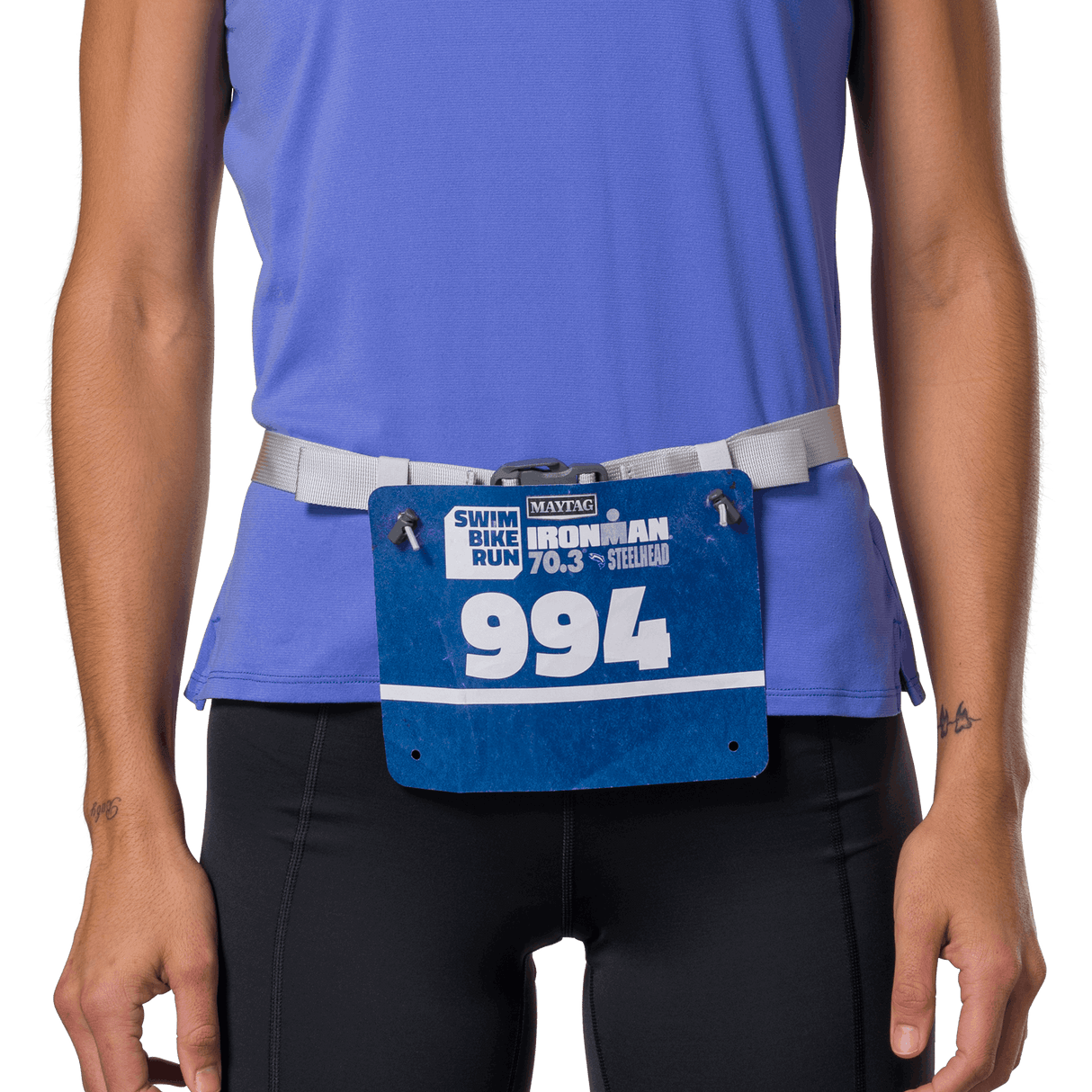 Buy Nathan Sports Marathon Waist Pack 3.0 - Vapor Grey / Sailor Blue for running in Singapore - Running Lab SG