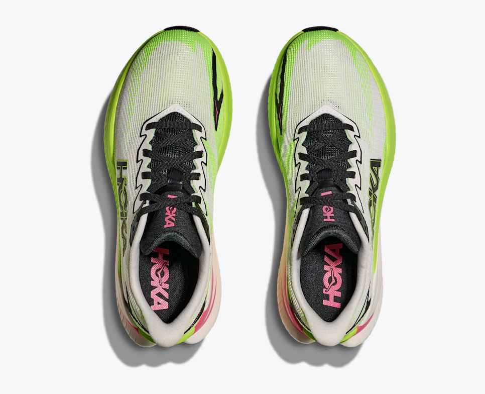 Buy HOKA Women Mach X 3 - White / Neon Lime for running in Singapore - Running Lab SG