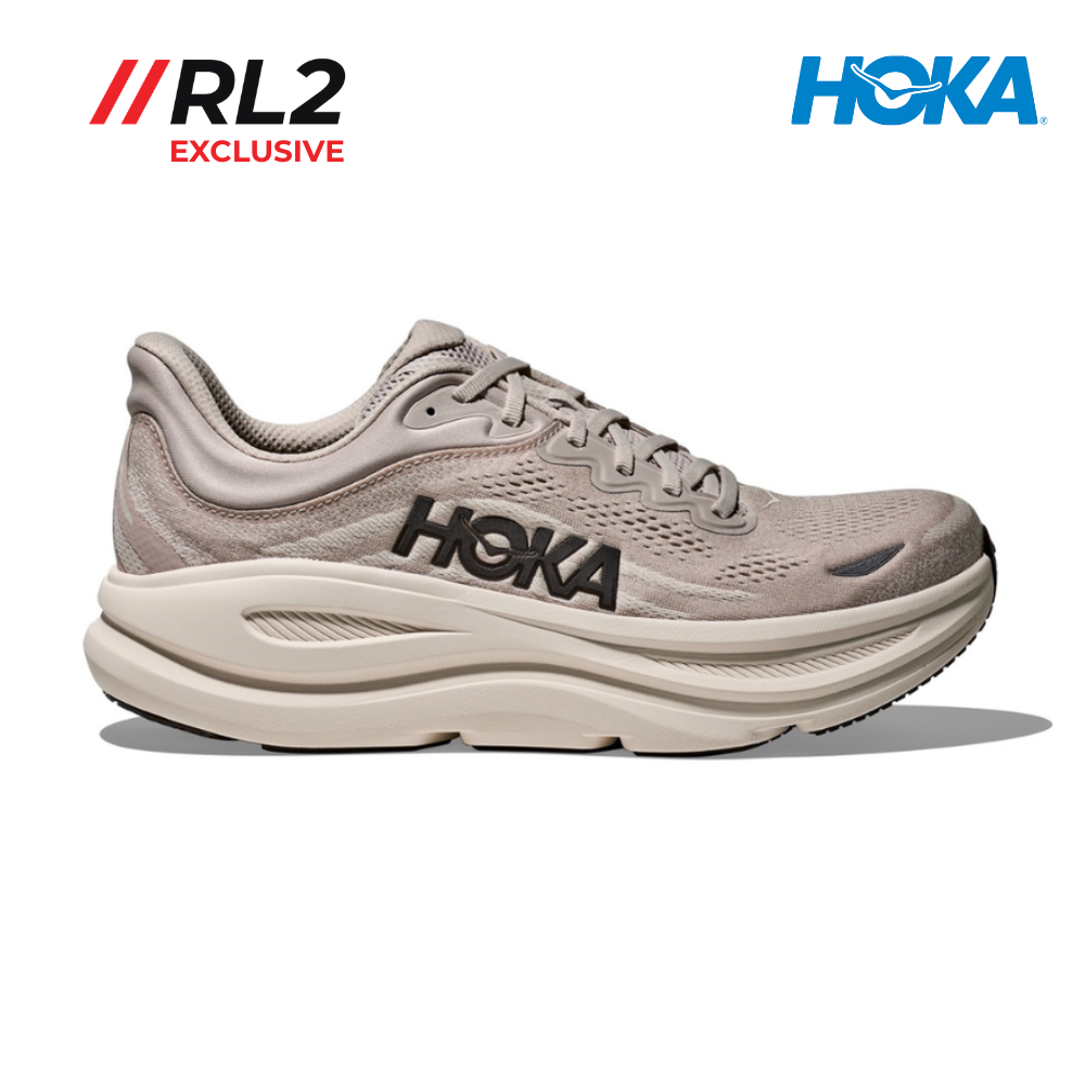 HOKA Men Bondi 9 Wide - River Rock Grey / Alabaster