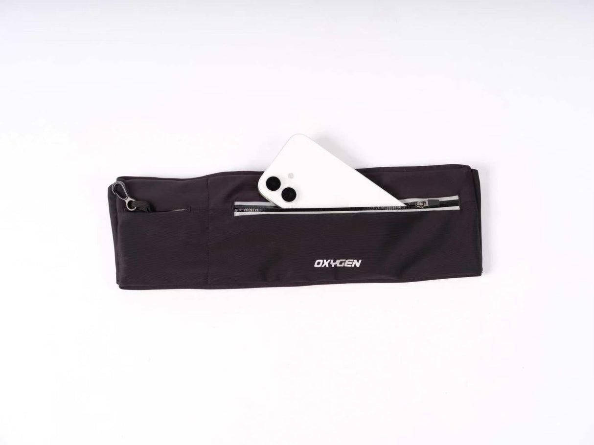 Buy Oxygen Double Pocket Waist Belt - Black for running in Singapore - Running Lab SG